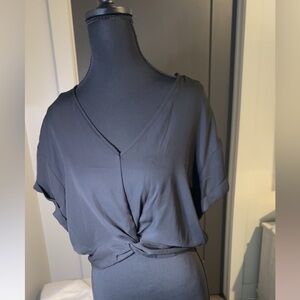 NWT Elegant Black V-Neck Women's Top